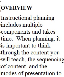 Planning Models Graphic Organizer Assignment